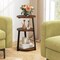 Costway 1/2 PCS 3-Tier Round Side Table with Metal Frame & Adjustable Foot Pads Nightstand